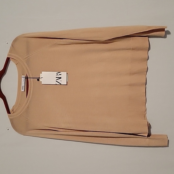 Zara Sweaters - 7. NWT Zara women's M long sleeve tan knit sweater top